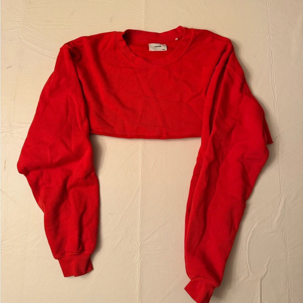 Joah Brown Bold Red Cropped Sweatshirt
